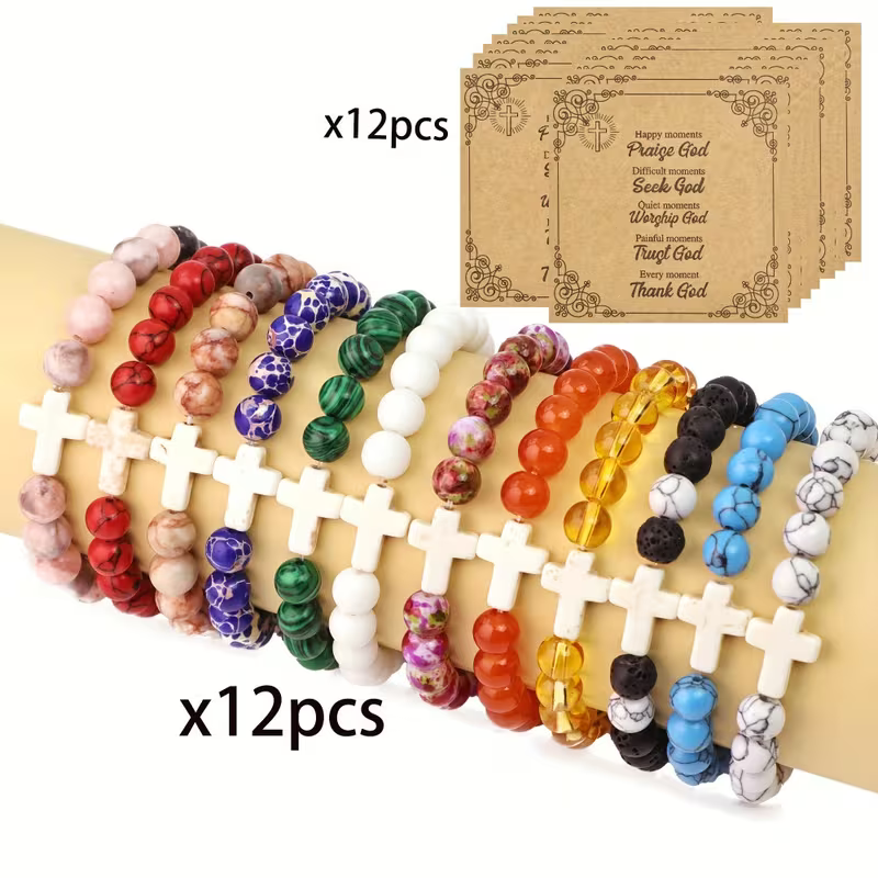 Bracelets - Natural Stone Cross