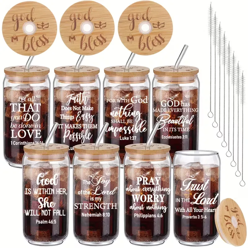 Inspirational Bible Verse Glass Tumbler