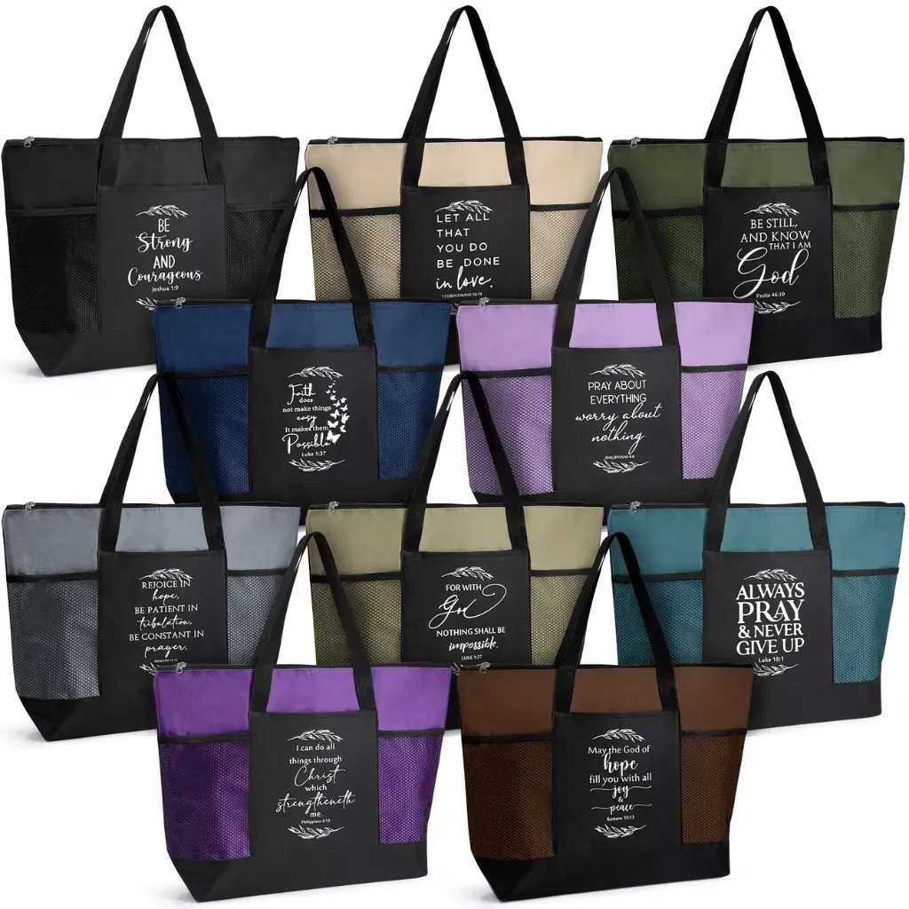 Bags - Bible Verse Tote (Blue)